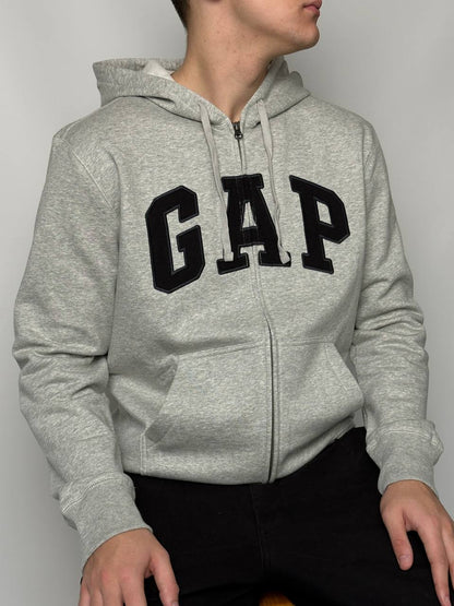 GAP LOGO ZIP FLEECE HOODIE «LIGHT HEATHER GRAY»