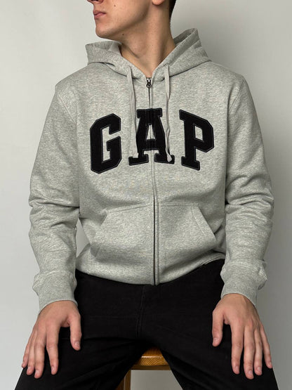 GAP LOGO ZIP FLEECE HOODIE «LIGHT HEATHER GRAY»