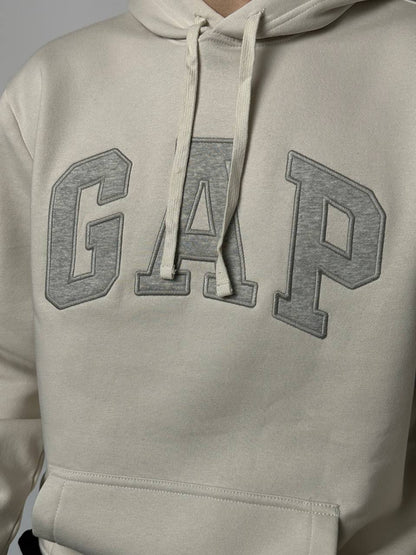 GAP LOGO FLEECE HOODIE «UNBLEACHED WHITE»