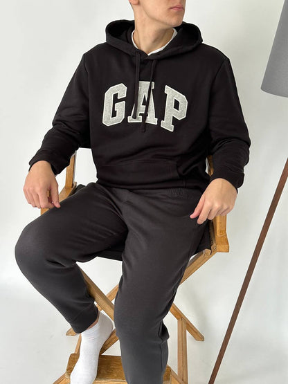 GAP LOGO FLEECE HOODIE «TRUE BLACK»