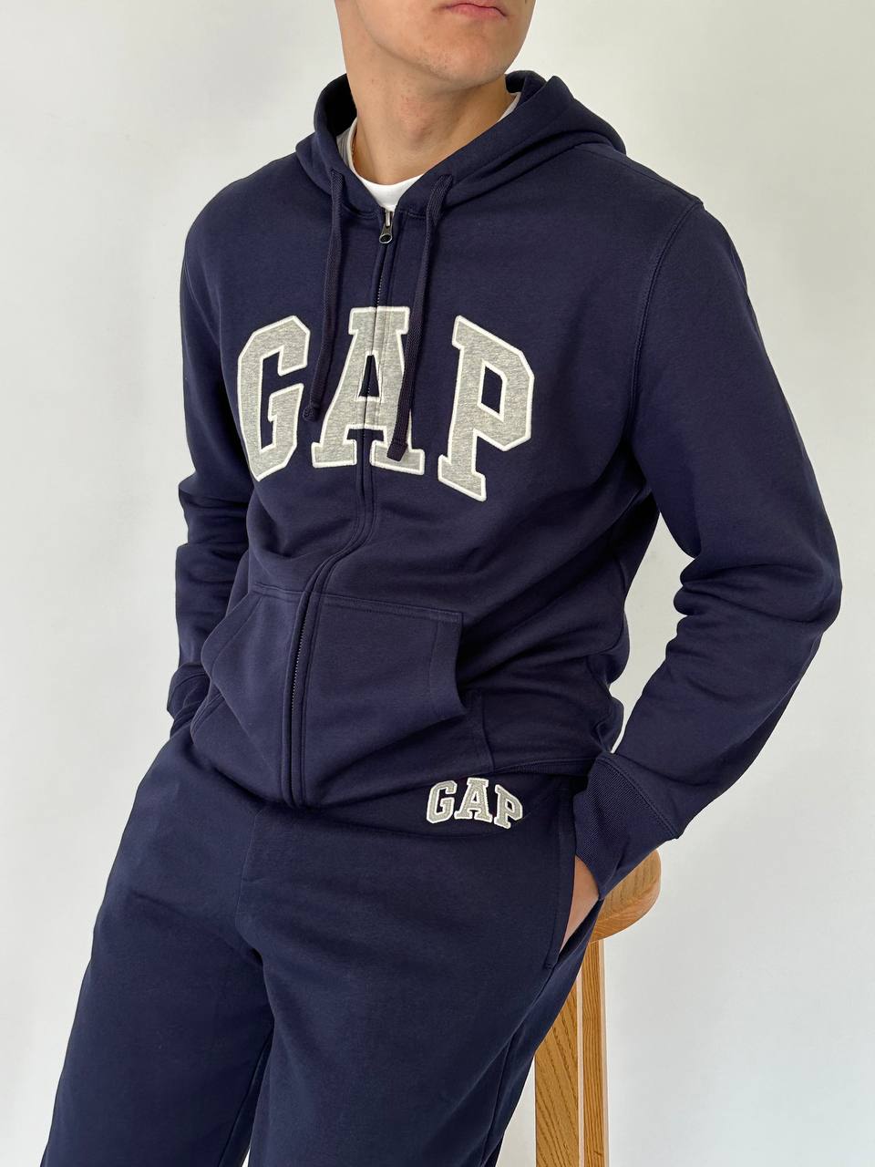 GAP LOGO FLEECE ZIP HOODIE «BLUE»