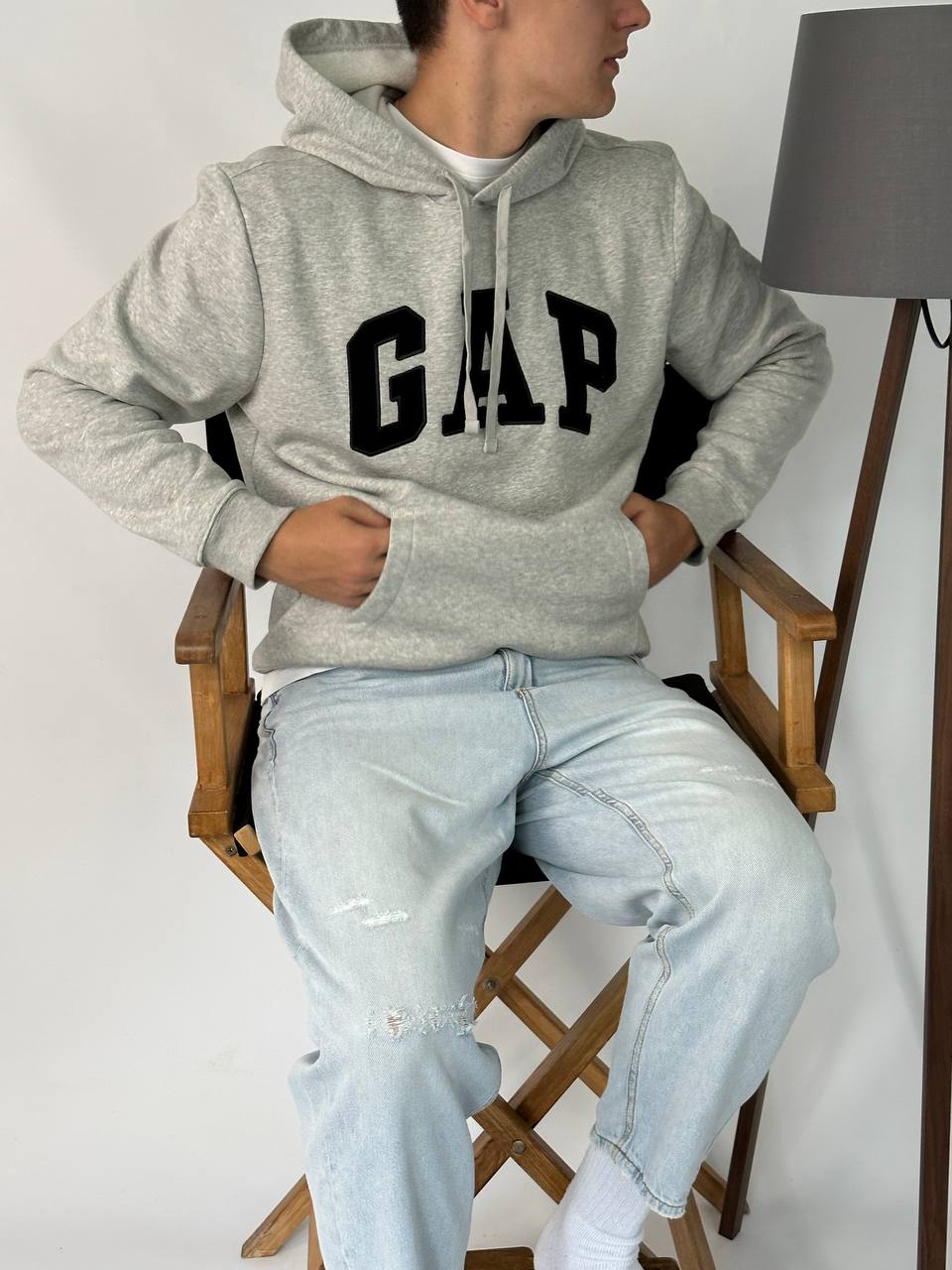 GAP LOGO FLEECE HOODIE «LIGHT HEATHER GRAY»