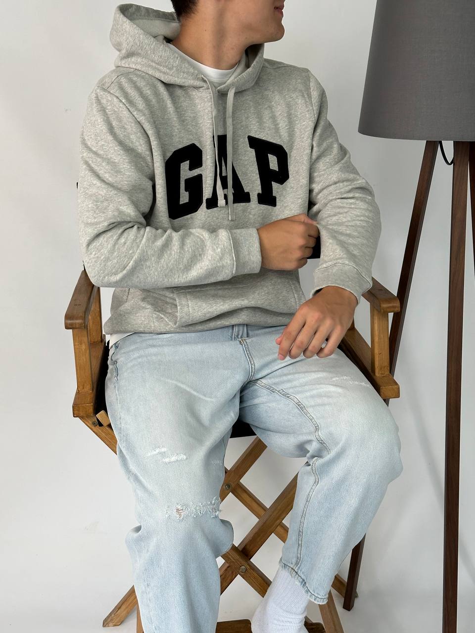 GAP LOGO FLEECE HOODIE «LIGHT HEATHER GRAY»